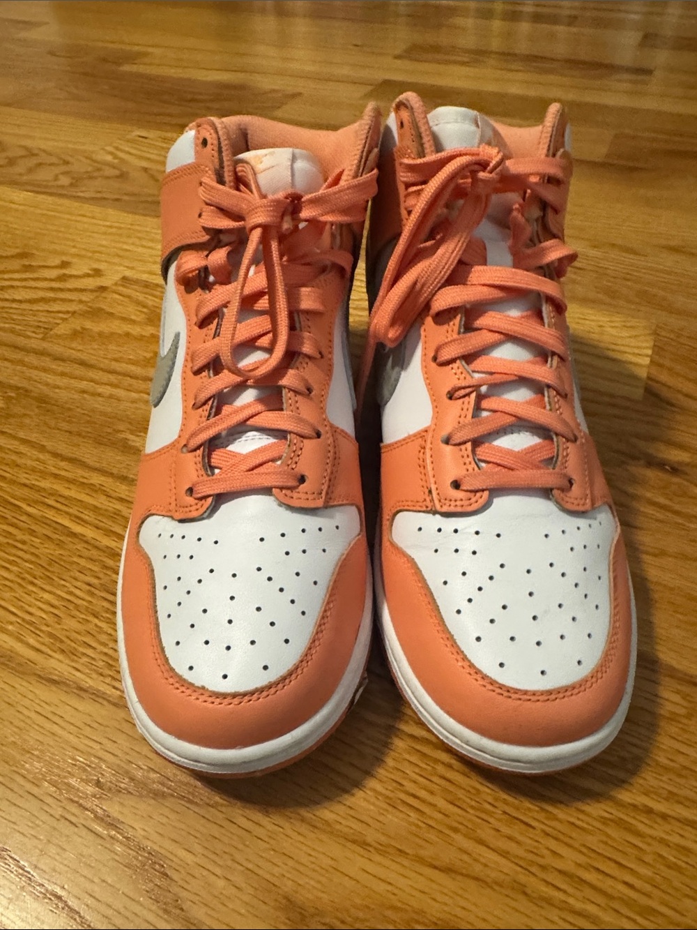 Nike Women’s High-Top Sneakers in Orange and White